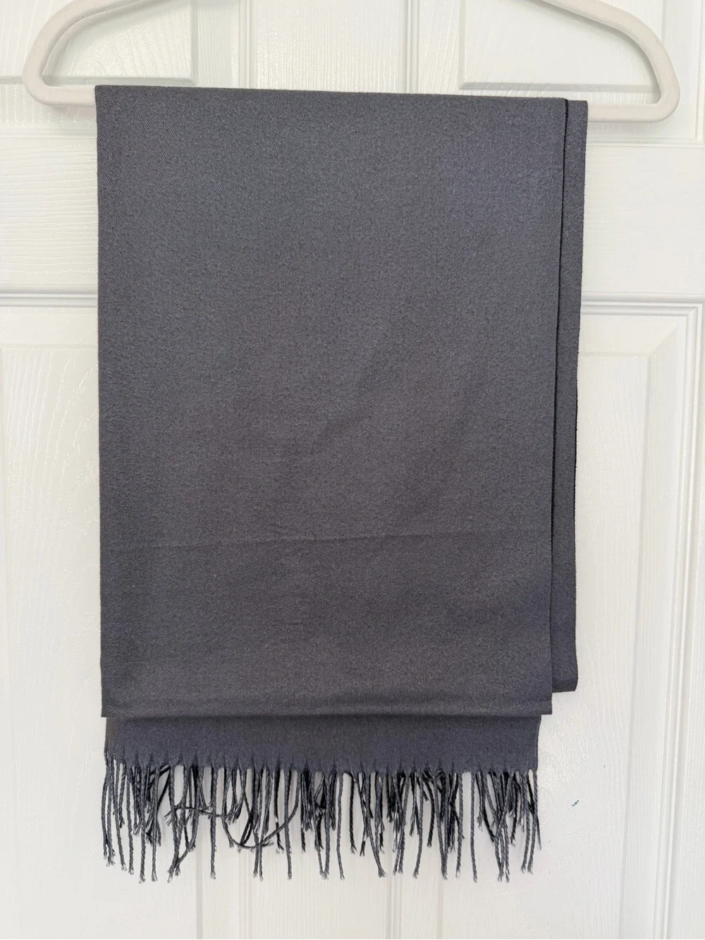 100% Cashmere Scarf Gray Black Hand Tailored Made in Germany